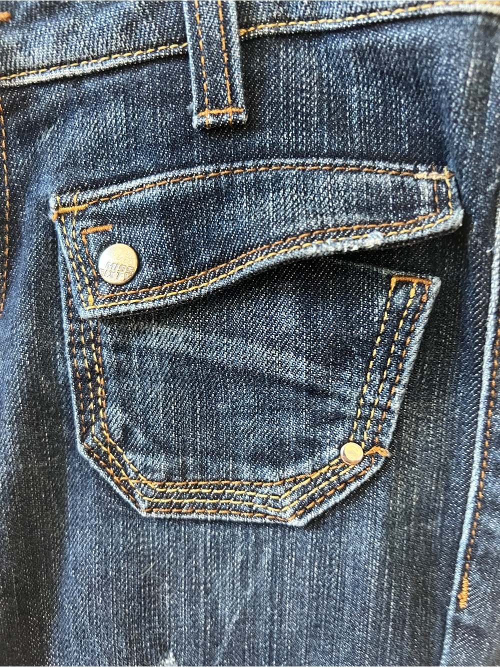 Miss Sixty Vintage Y2K bootcut low riseDark Blue Bootcut Jeans with Flap Pockets - Picture 11 of 11